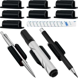 Silicone Pen Holder Desktop Marker Pen Ballpoint Pen Pencil Storage Clip Anti-lost Anti-fall Self-Adhesive Pen Holder Organizer