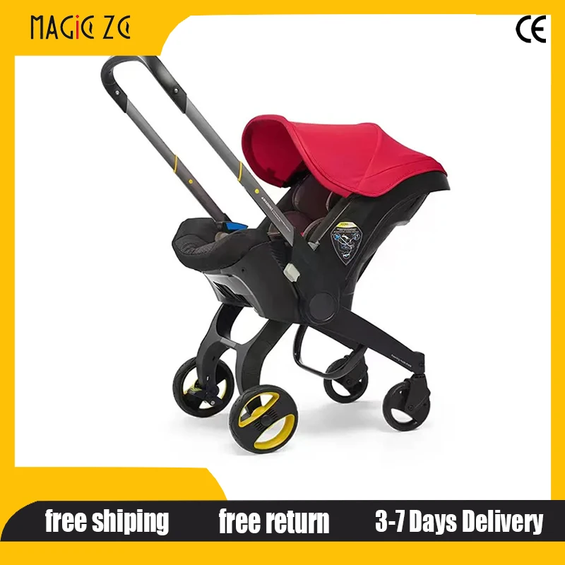 2-in-1 Portable Baby Stroller Foldable Lightweight Travel System Pram with Car Safety Seat Buggy Newborn New Model Carriage