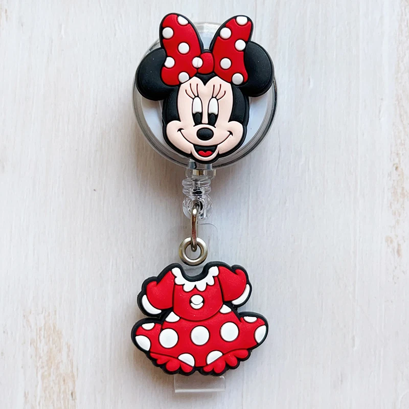 أنيمي ميكي ماوس ميني قابل للسحب معرف شارة حامل ممرضة طالب بطاقة الهوية كليب شارة حامل اكسسوارات هدايا عيد الميلاد #6