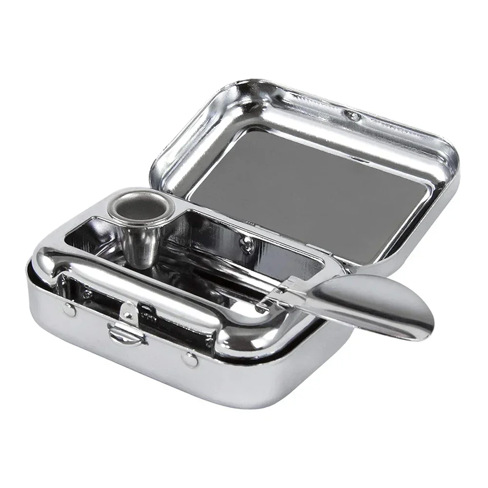 Outdoor Mini Portable Metal Cigarette Ashtray Fashion Ashtray With Lockable Lid Desktop Ash Case Pocket Ashtray Gift For Man