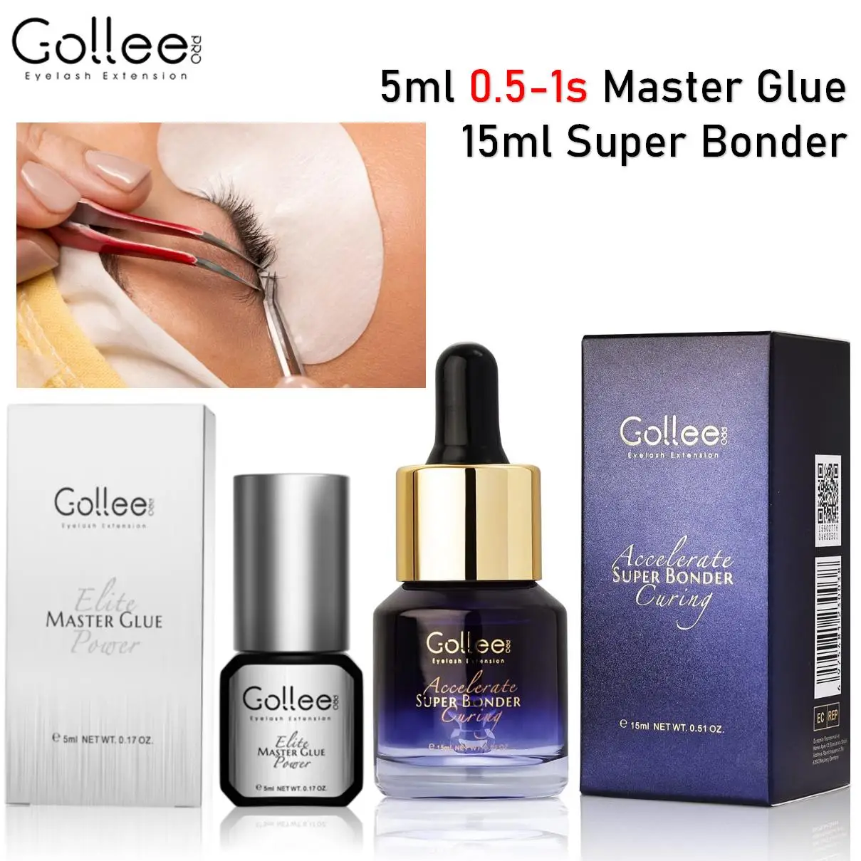 Gollee Better Combination For Eyelash Beauty 0.5s Quickly Dry Lash Glue Adhesive And Super Bonder Private Label Customization