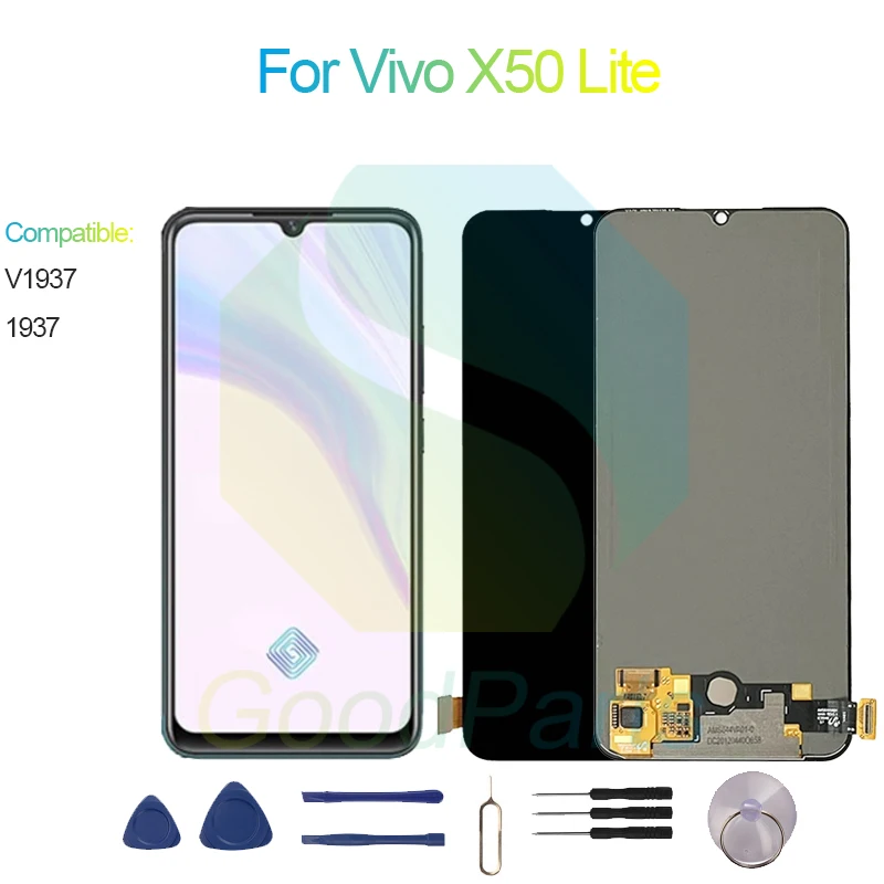 

For VIVO X50 Lite Screen Display Replacement 2400*1080 V1937, 1937 For VIVO X50 Lite LCD Touch Digitizer