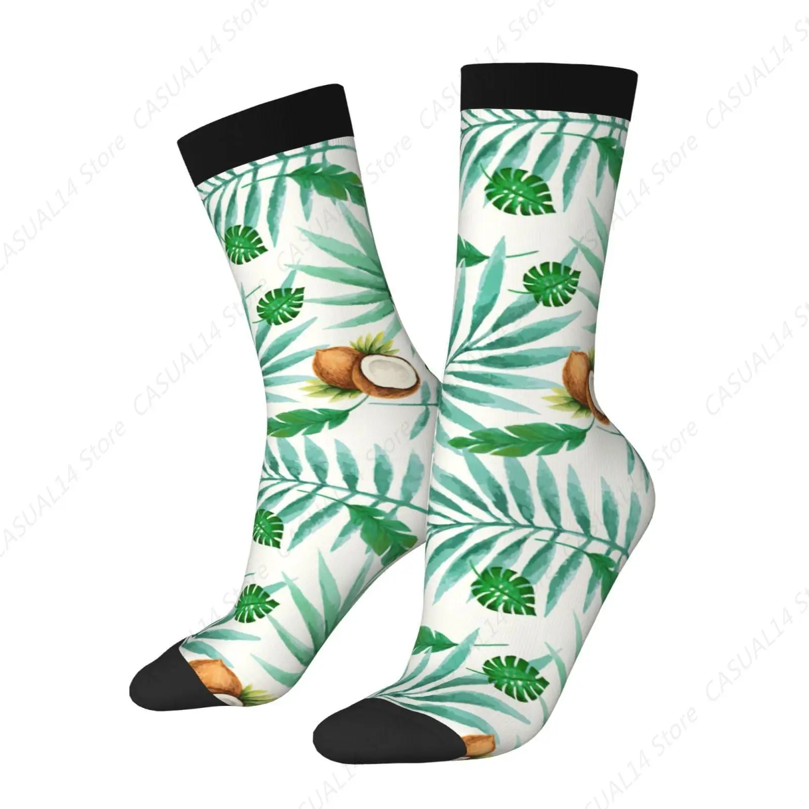 Coconut Tree Print Womens Girls Socks Funny Adults Socks Holiday Cute Socks New Year Christmas Socks