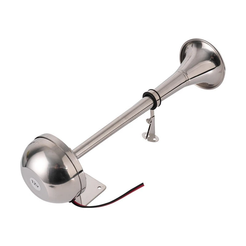 17 Inch 12V / 24V 150dB Super Loud Single Trumpet Car Air Operated Horn for Truck Boat Train Lorry Motorcycle Truck