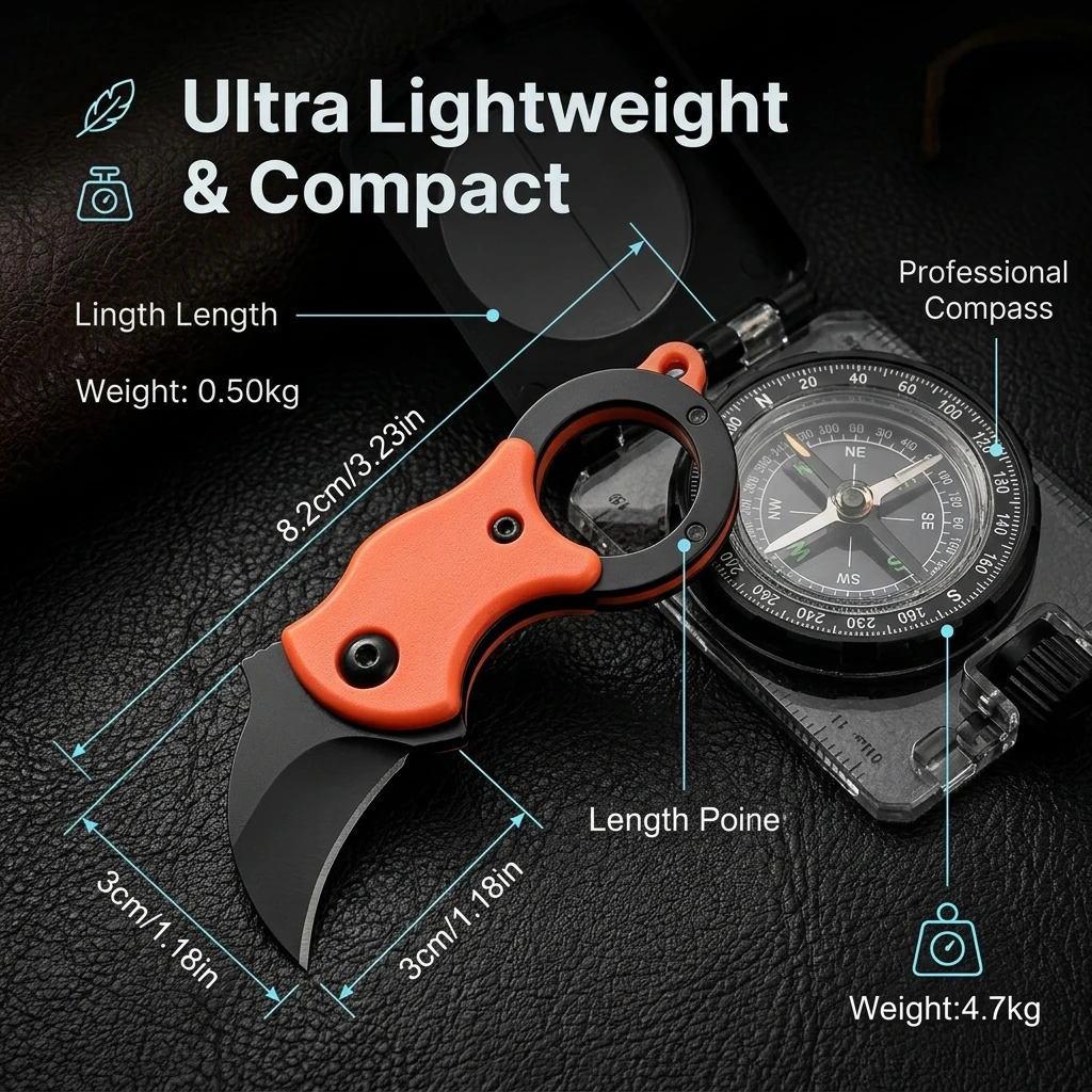 EDC Keychain Knife 3PCS Mini Eagle Claw Karambit Portable Necklace Box Opener 3.23in