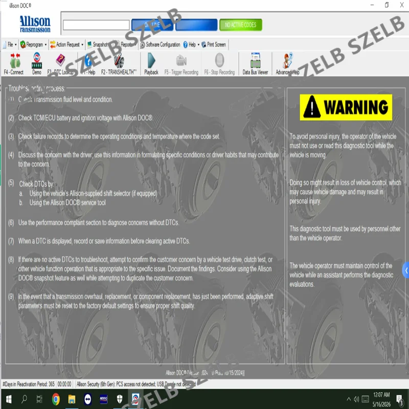 Picture 6: Newest 2024 Allison DOC Premium 2024 GEN5 File 2024 Transmission PC-Service Tool Can Work for NEXIQ Tool car automotive tools