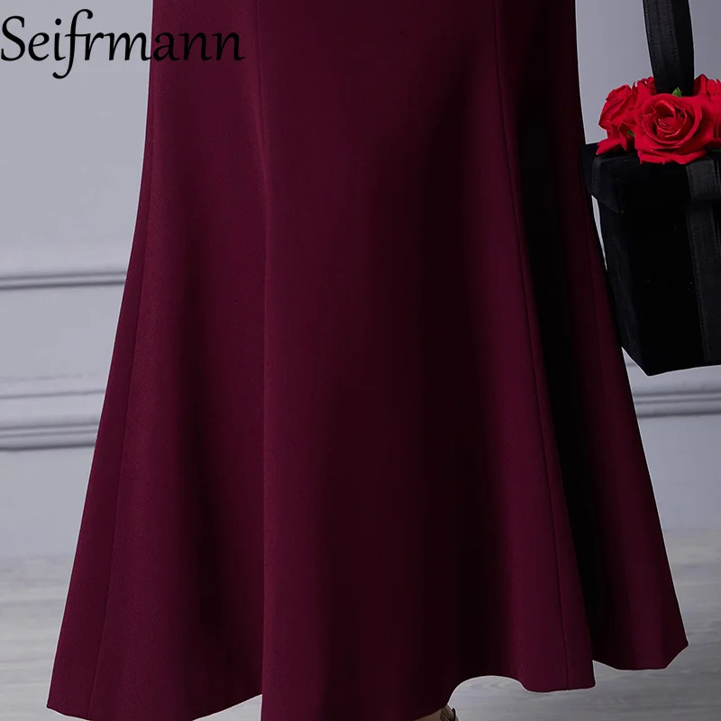 Seifrmann – robe queue de poisson pour femmes, nouvelle mode, col en v, manches à sept points, tempérament scintillant, taille, printemps 2026