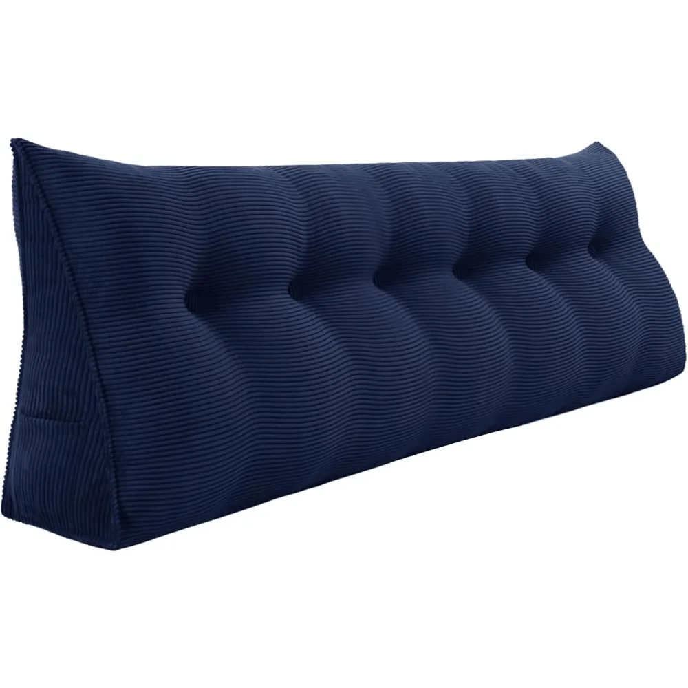 

Wedge Pillow – Large Triangular Headboard Backrest Cushion for Daybed and Bed Rest, Reading Support, Foot Pad Positioning