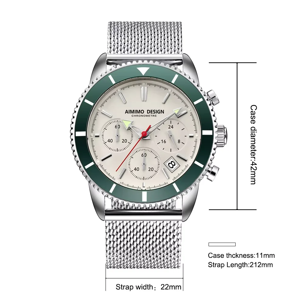 Men's Analog Quartz Chronograph Watch, Waterproof Design