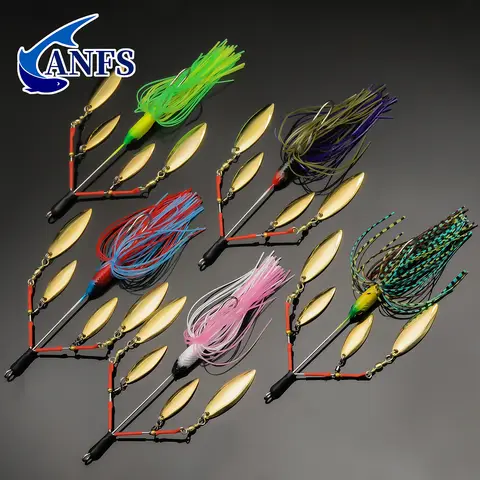 ANFS 1pc Fishing Lure Multi-Blade Spinner Bait for Bass Fishing, Trout Salmon Hard Metal Spinnerbaits