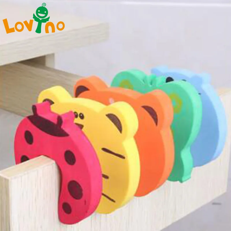 5Pcs/Lot Protection Baby Safety Cute Animal Security Door Stopper Baby Card Lock Newborn Care Child Finger Protector