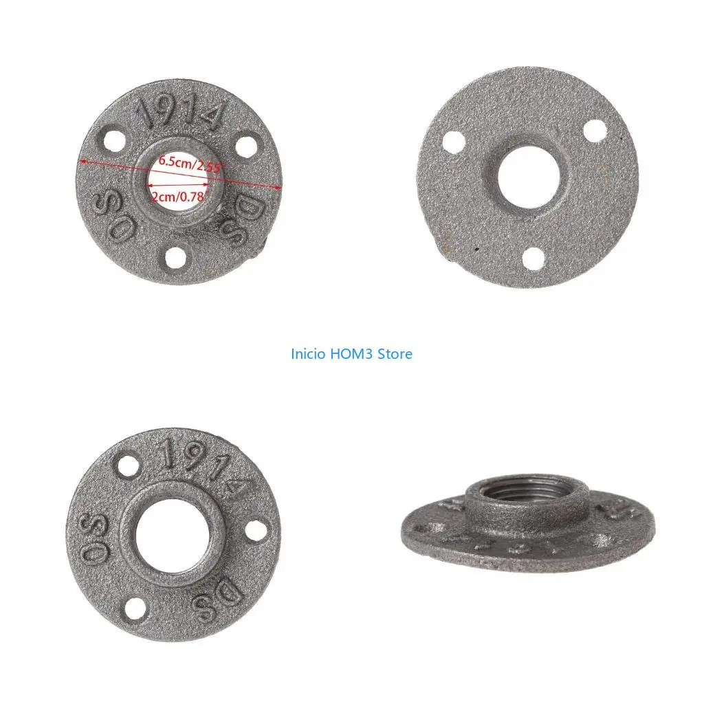 A5YD 1/2" Malleable Thread Floor Flange Iron Pipe Fittings Wall Mount Industrial