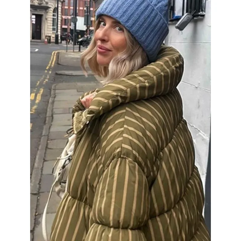 

Модная полосатая хлопковая куртка с капюшоном для женщин, осенне-весенняя повседневная куртка с карманами на молнии, теплая верхняя одежда с длинными рукавами для женщин