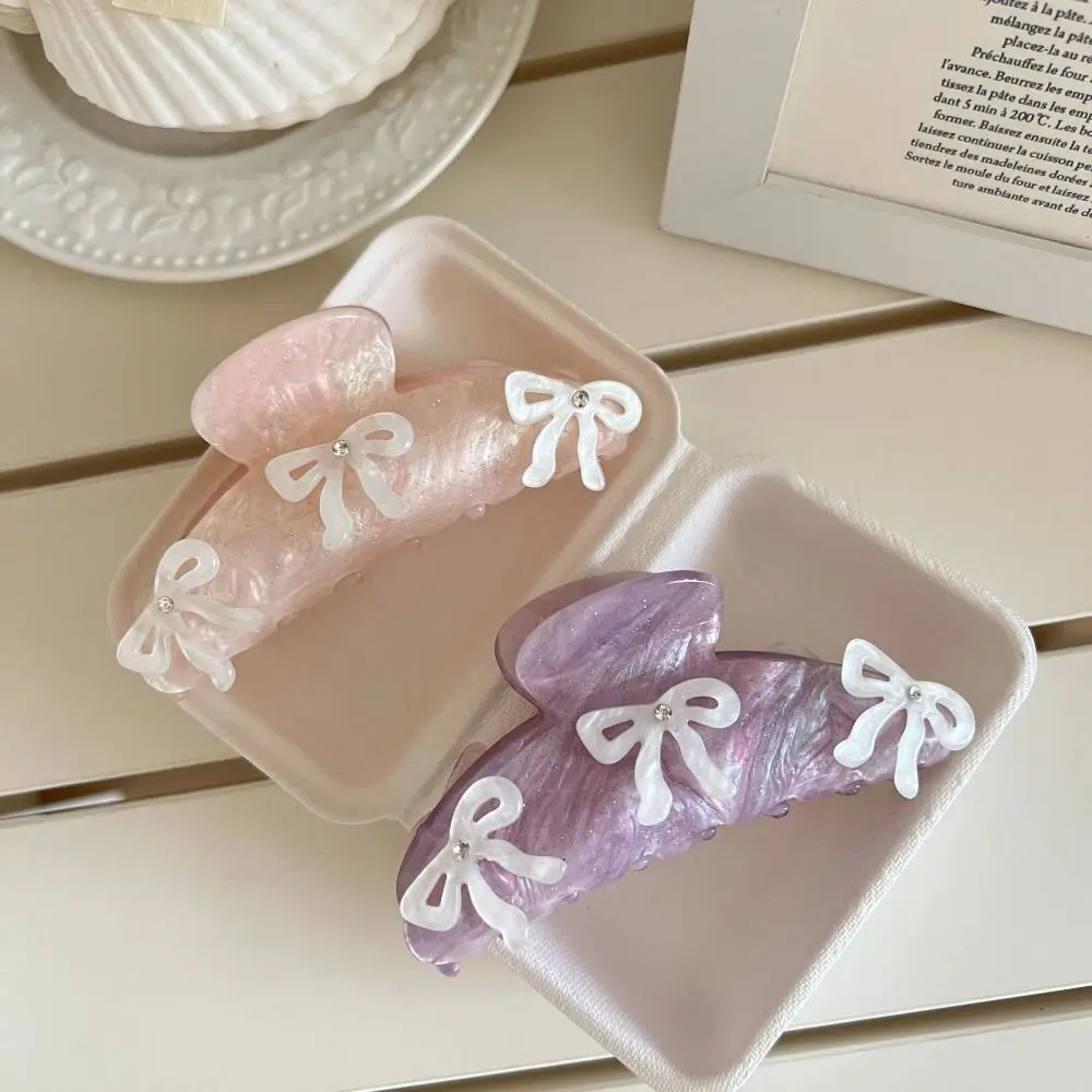 

Sweet Rhinestone Bow Hair Claw Ballet Barrette Bowknot Hair Clip Geometry Korean Style Zircon Hairpin Female