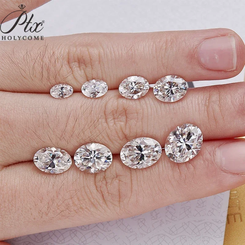 

PTX GRA Loose Moissanite Diamond Stone Oval Cut D White Color VVS Clarity Gemstones for Rings Necklace Jewelry Making Wholesale