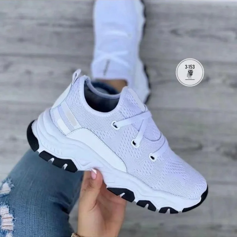 

Large Size Single Shoe Women 2023 Spring and Autumn New Round Toe Thick Sole Low Top Lace Up Flat Bottom Casual Sports Shoes