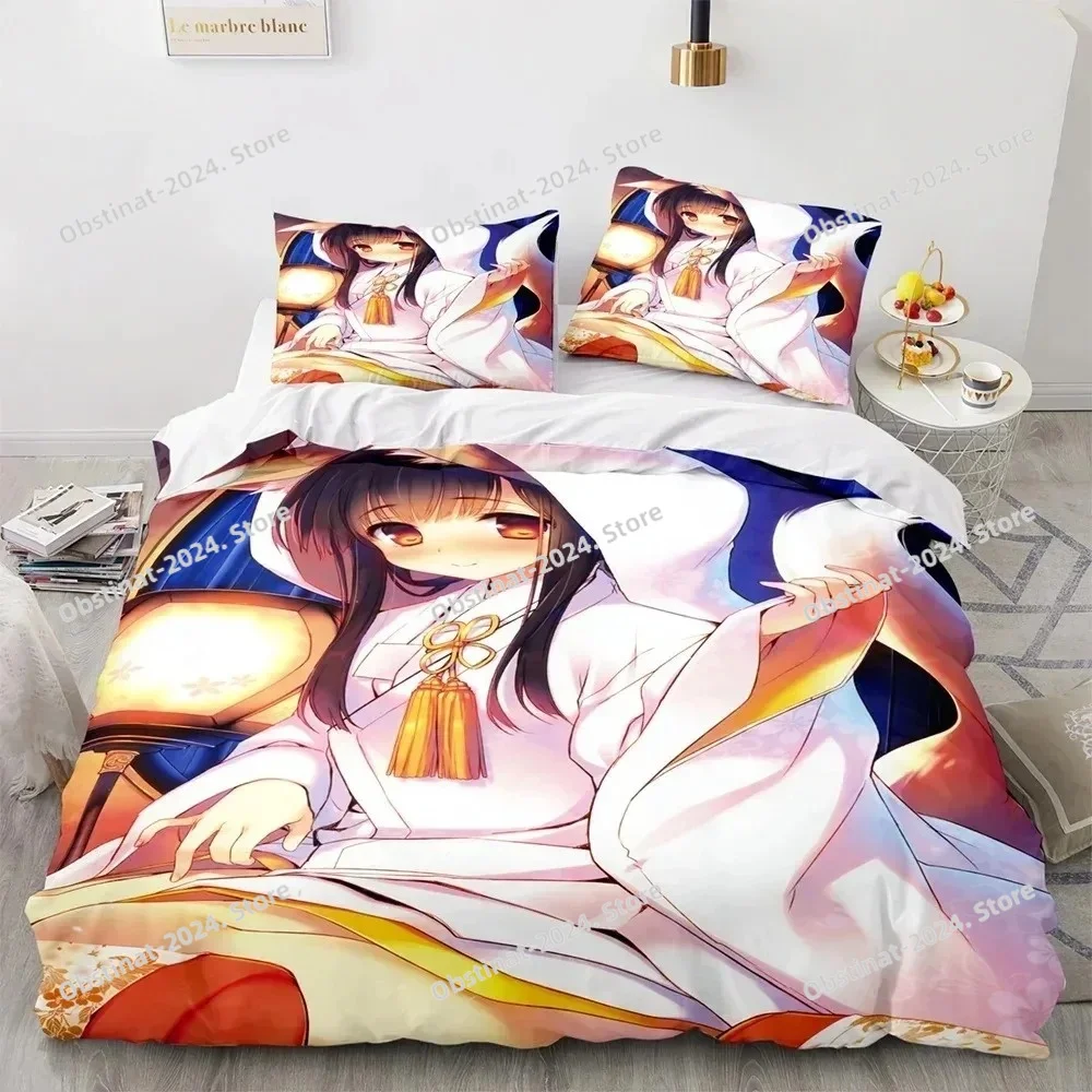 

3D Anime Kawaii Sexy Girl Bedding Set Boys Girls Twin Queen Size Duvet Cover Pillowcase Bed Kids Adult Fashion Home Textile