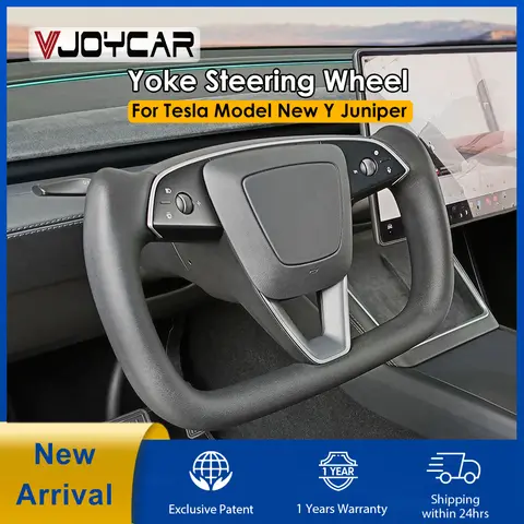 Maniglia per giogo 2025 per il nuovo modello Y Volante per giogo riscaldante per giugno per accessorio personalizzato in pelle da corsa personalizzata Tesla