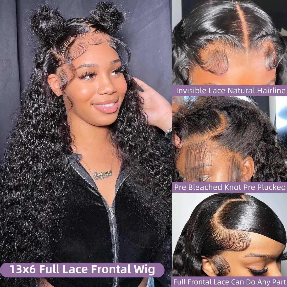 42 بوصة 13X6 موجة عميقة الدانتيل الجبهة الباروكات شعر الإنسان 200 الكثافة شعر بشري مجعد شعر مستعار HD الدانتيل الباروكات الأمامية قبل قطعها للنساء #4