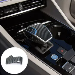 Carbon Fiber ABS Car Gear Shift Knob Trim Cover Interior Protective Frame For Volkswagen Touareg 2019 2021 2022 Accessories