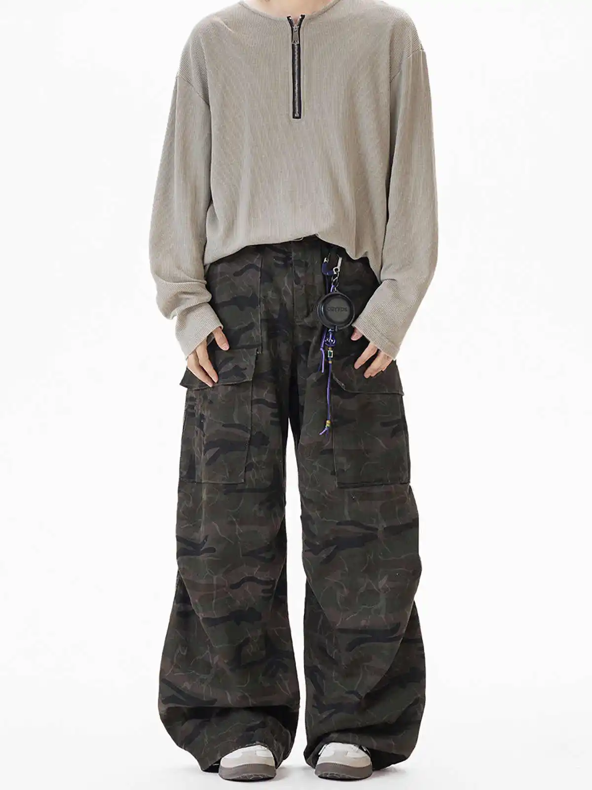 

Women Camouflage Cargo Pants Baggy Boyfriend Pants Harajuku Y2k Vintage Streetwear Japanese 2000s Style Oversize Trouser Clothes