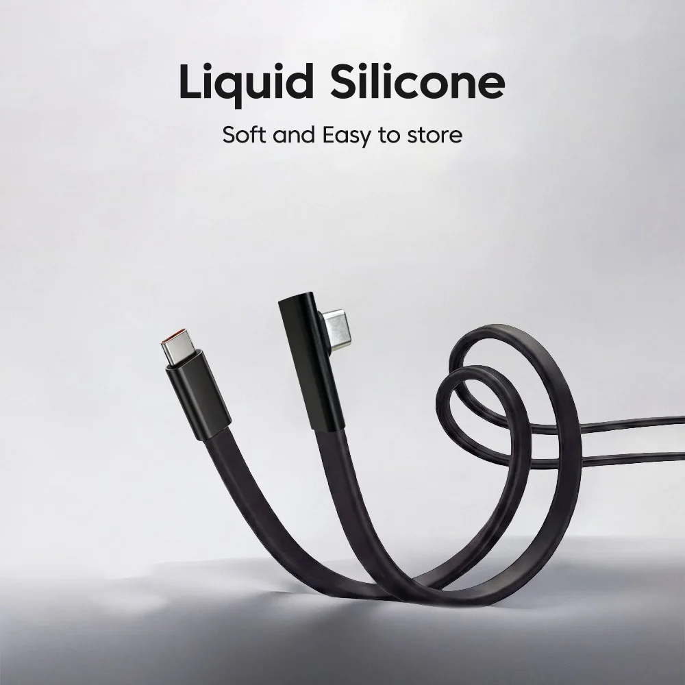 100w Dual Type-C Cable USB C to USB C Fast Charging Elbow Mobile Game Data Wire For iPhone 15-17 Xiaomi Huawei Samsung Cellphone