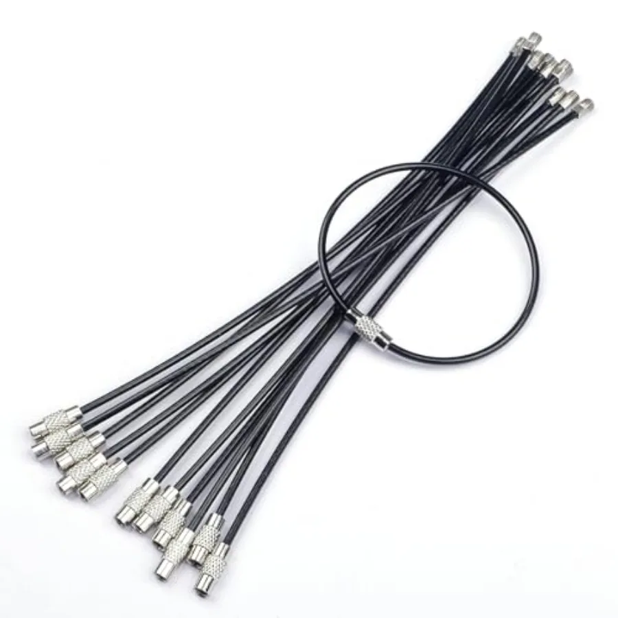 

6 Inch Wire Keychain Cable Large Stainless Steel Key Ring Loop Holder for Luggage Tag Keeper for Travel