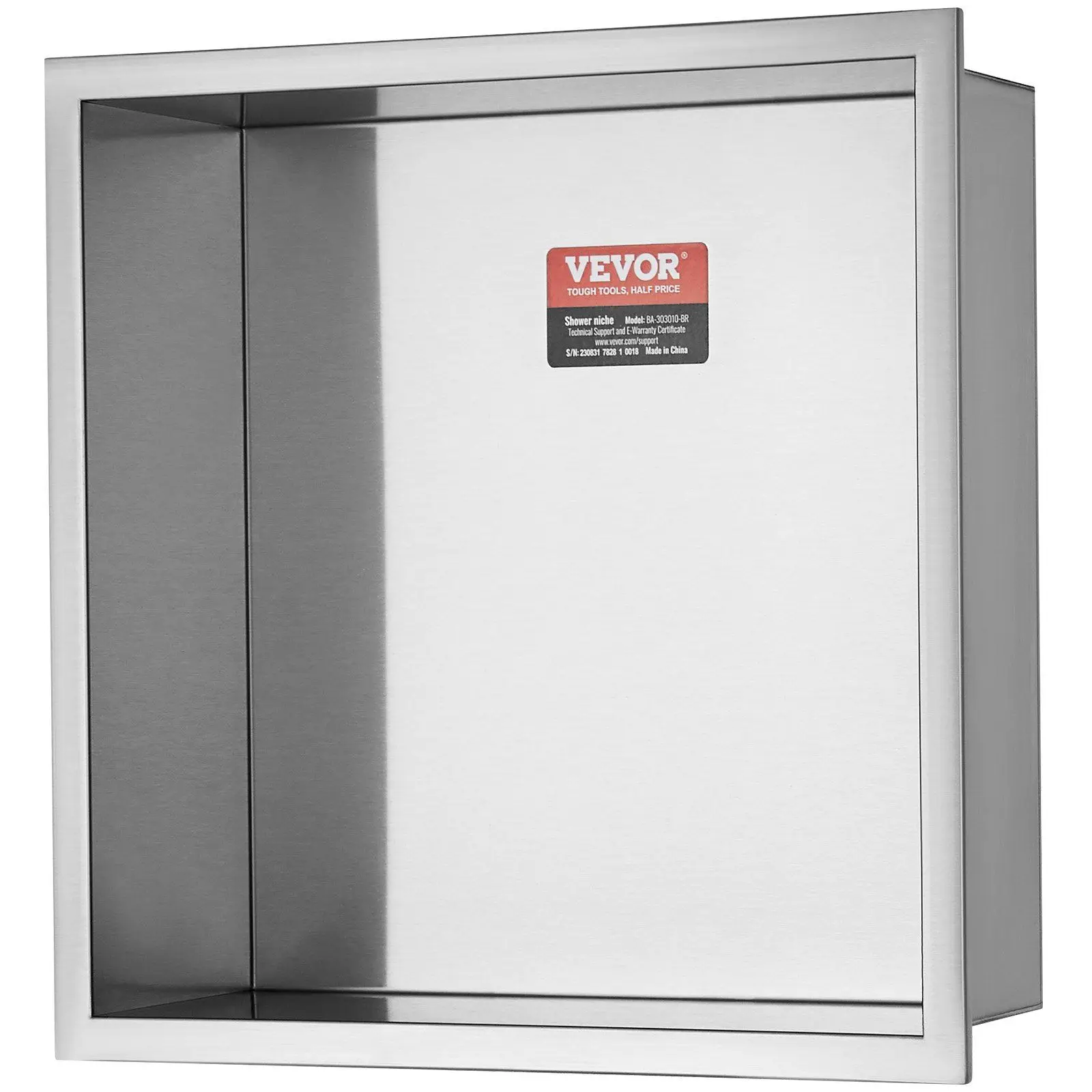 

13x13" No-Tile Shower Niche – 304 Stainless Steel, Recessed Double Shelves, Waterproof & Rust-Resistant (Silver)