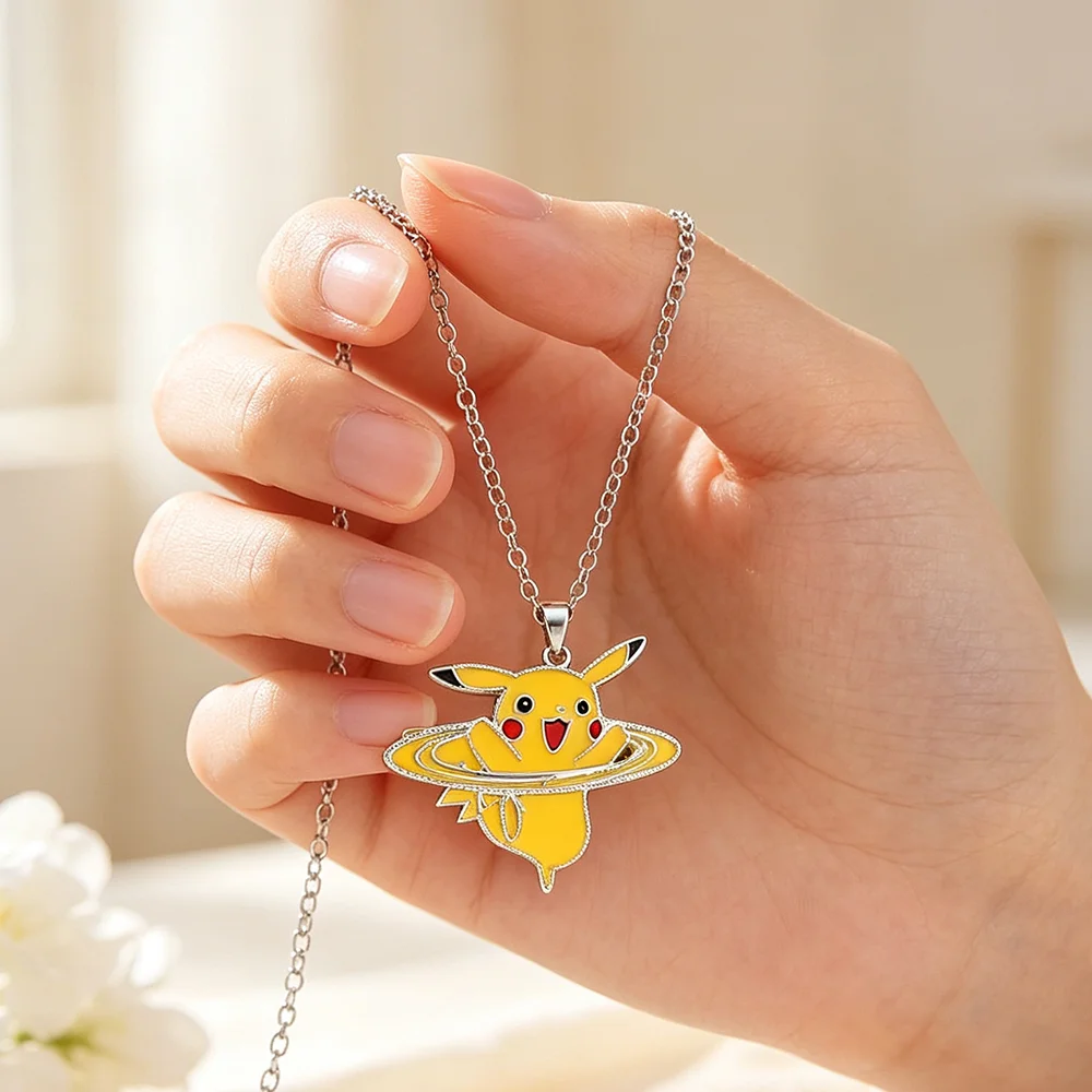 Trendy Anime Cosplay Cute Cartoon Monster Elf Saturn Planet Enamel Necklace Fashion Accessory