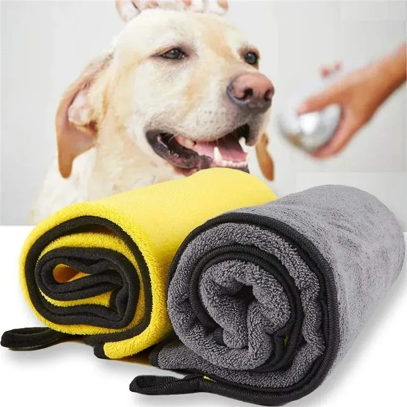 New Pet Dog Absorbent Towel Microfiber Dog Bathing Towel Dog Bathrobes Wiping Cloth Super Soft Absorbent Quick-Dry Towel