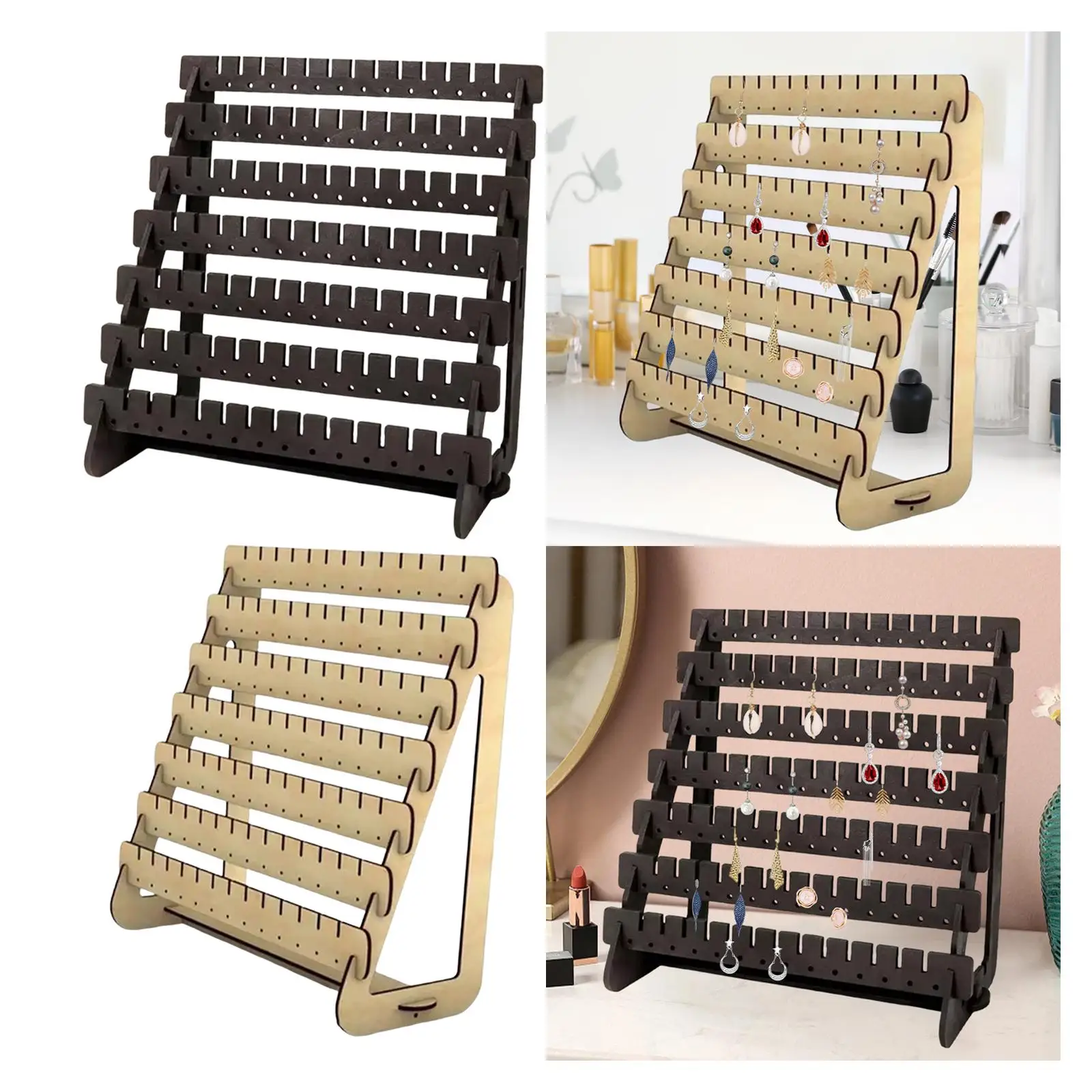 

Органайзер для сережек, деревянная универсальная подставка для сережек-гвоздиков, подставка для ювелирных изделий для витрины, настольные магазины, показы на столешнице