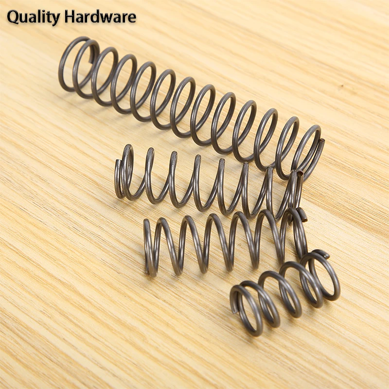 65Mn 10 buah diameter kawat 1.2mm pegas baja kuat kompresi pegas penyerap guncangan kembali Musim Semi dapat disesuaikan