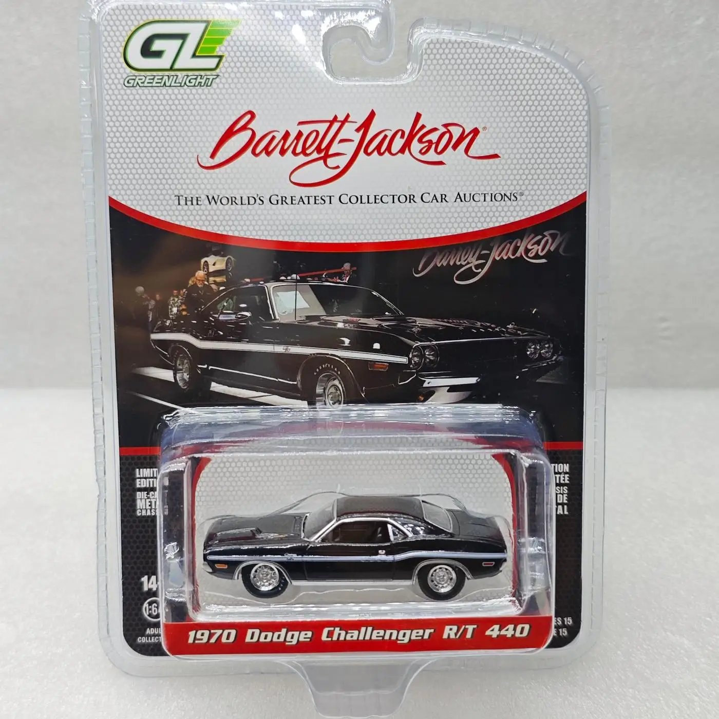 

GreenLight 1:64 Серия Barrett-Jackson # Коллекционная модель автомобиля Dodge Challenger RT 440 1970 года из литого сплава, подарок