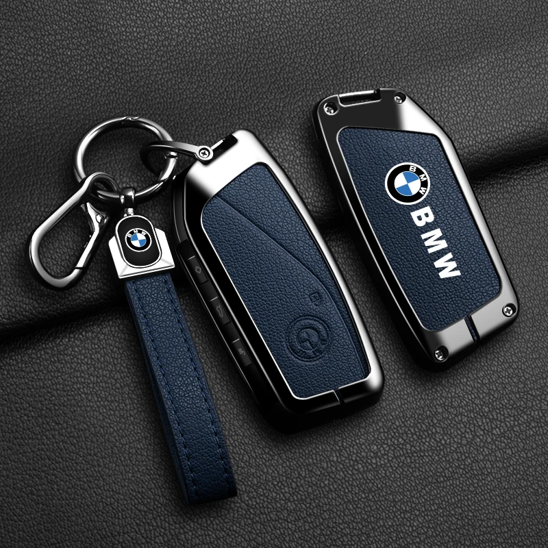 Zinc Alloy Leather Car Remote Key Case Cover for BMW X1 U11 X7 G07 XM G09 i7 7 Series G70 LCI iX I20 U06 G81 M3 2023 Accessaries