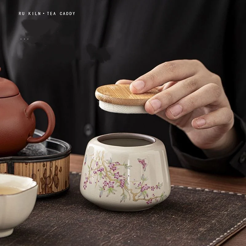 Ceramic Tea Can/Tea Jar/Sealed Storage Box/Snack Dry Goods Storage Can/Tea Set Accessories/Tea Caddy