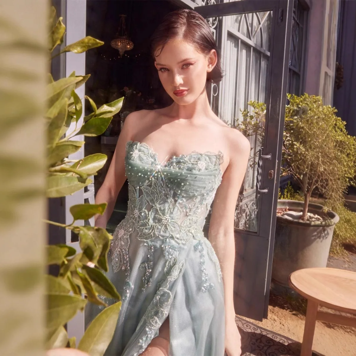 Ashion Schwarz/Sage Prom Geburtstagskleid 2026 Trägerlos Blumen Spitze Falten Tüll Abend Formelle Partykleider Vestidos De Feast