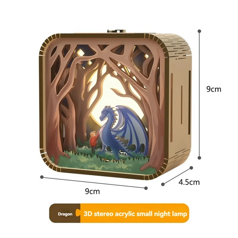 F-3C هدايا ضوء الليل اليد اللمس الكرتون DIY أضواء جو ستيريو خشبية هدايا موسم التخرج