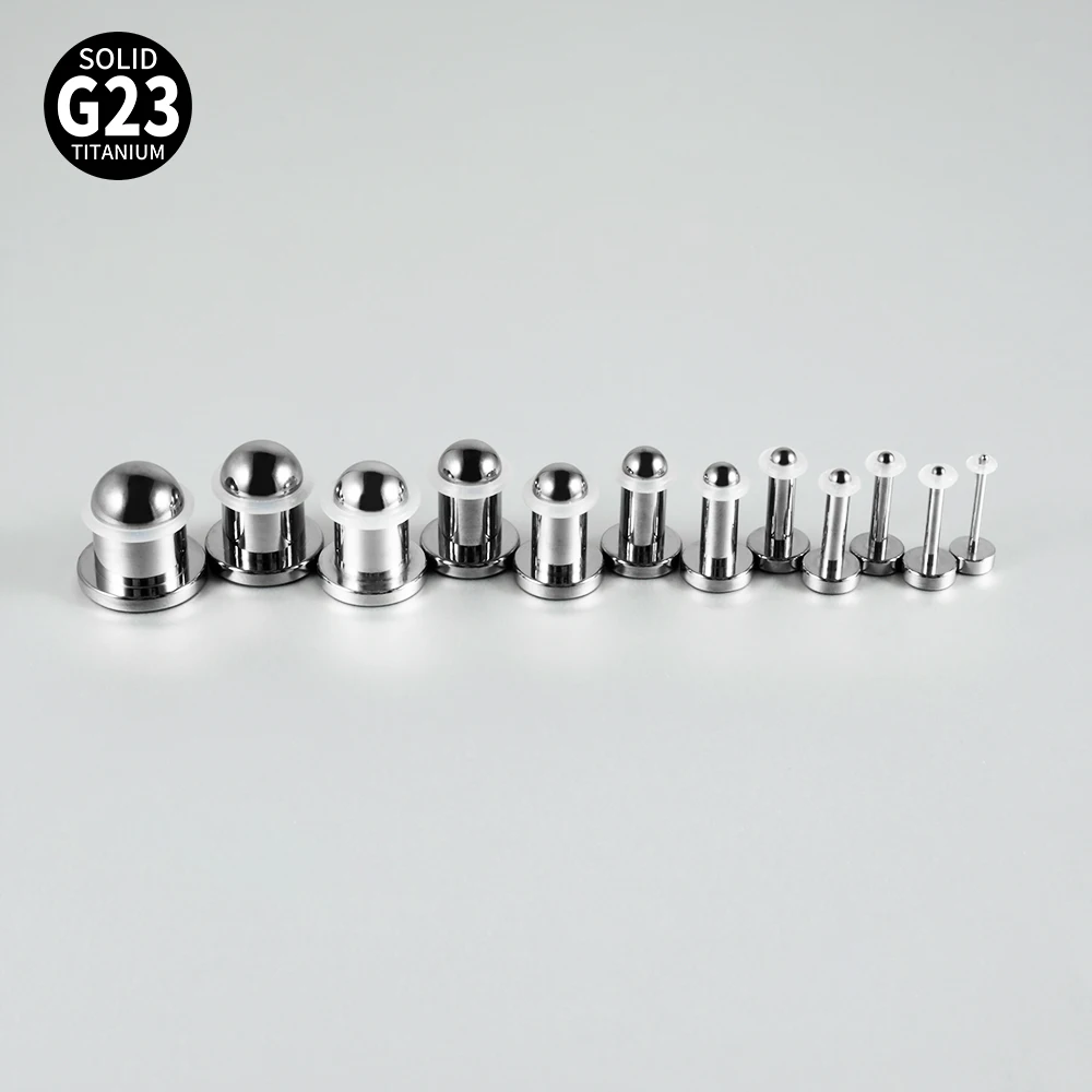 Mirror Surface Cylinder Ear Plugs Solid G23 Titanium Ear Gauges Expander Stretcher Ear Taper Body Piercing Jewelry 1.2mm-10mm