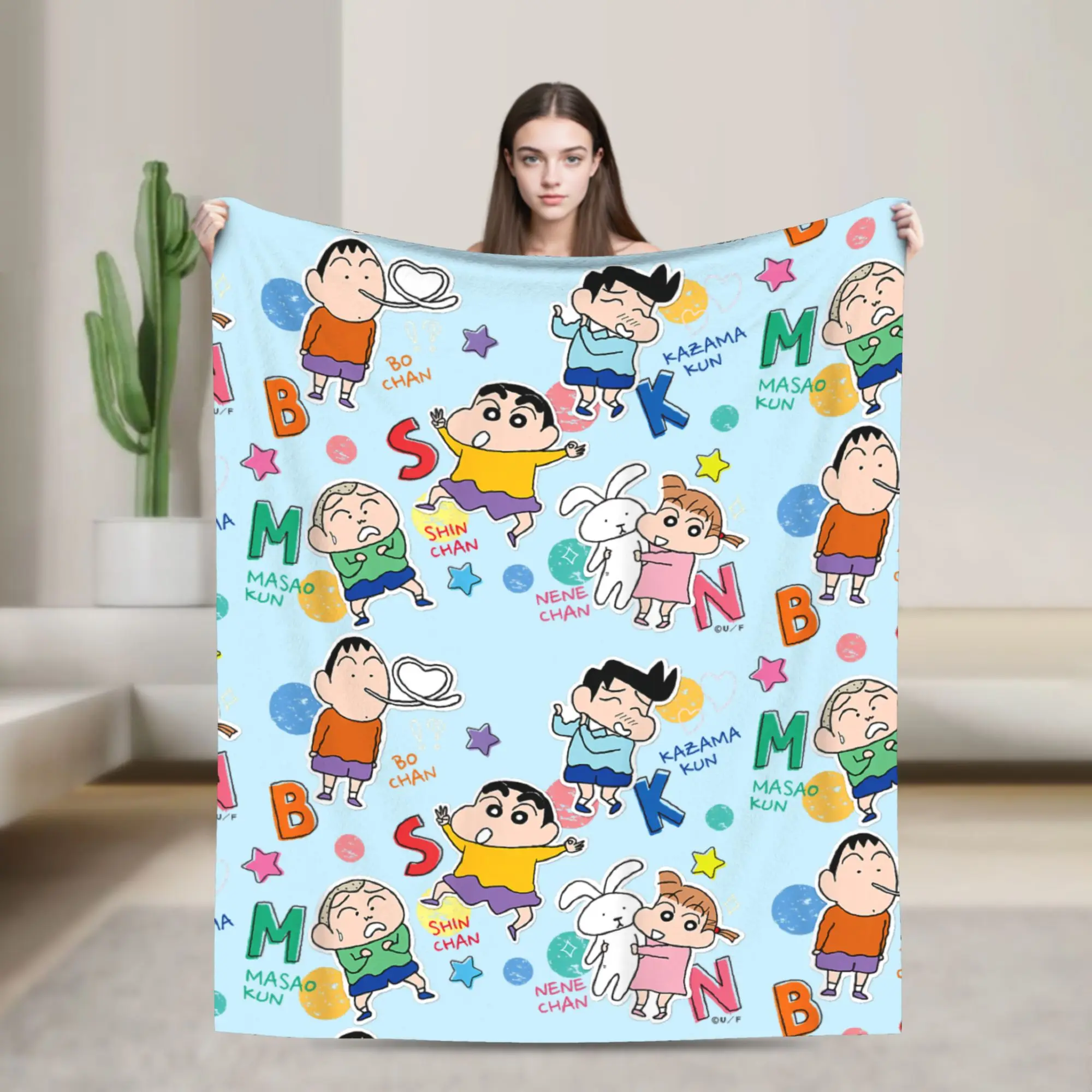 تلوين شين تشان الفانيلا بطانية ساتو ماساو نيني تورو بوشان مضحك رمي بطانية للمنزل فندق أريكة 200x150 سنتيمتر المفارش #2