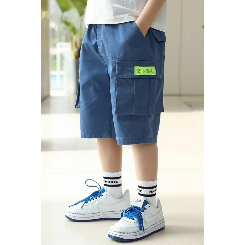 6 8 10 12 13 14 Year Boys Cargo Shorts Summer Short Sport Cotton Sweatpants Boys Knee Length Pants Size Hot Pants Kids Clothes