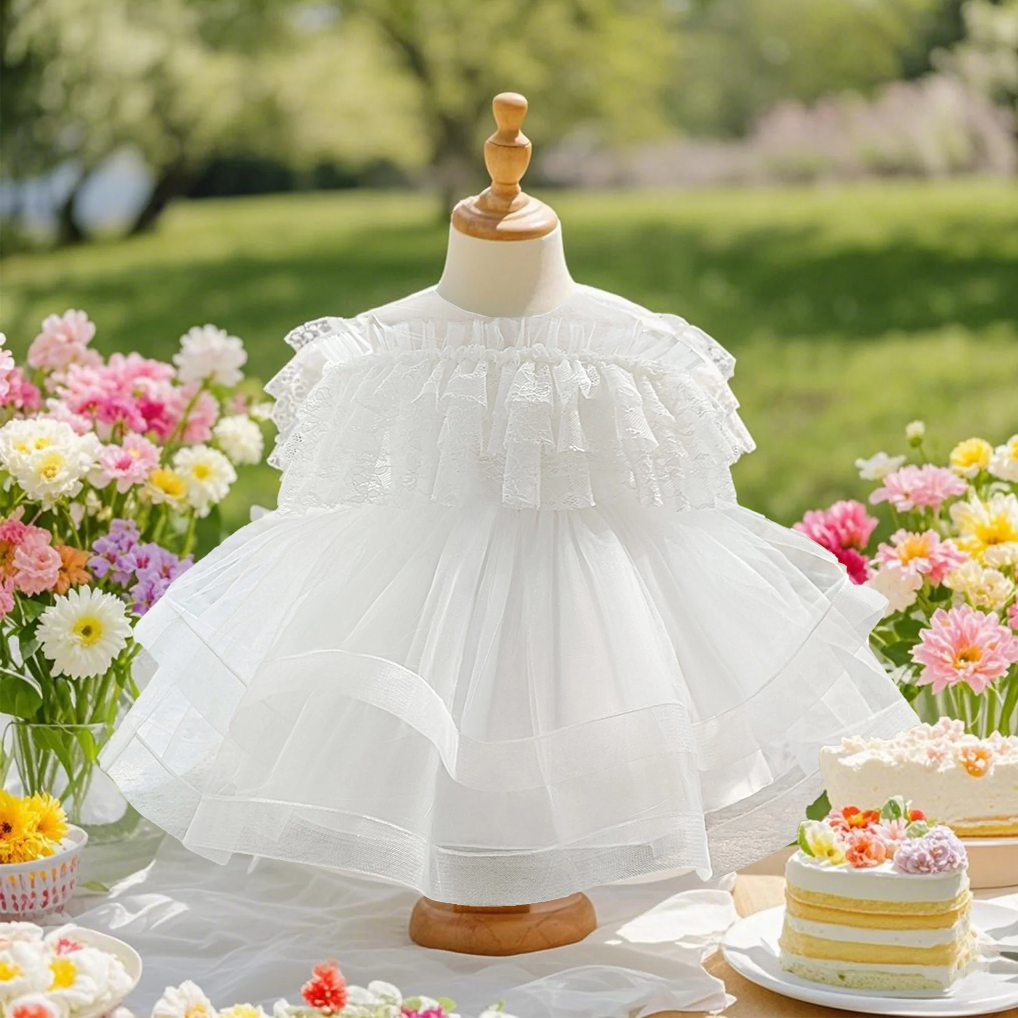 

Lace dress elegant dress for baby girls suitable for birthday parties birthday parties anniversaries white dress dress
