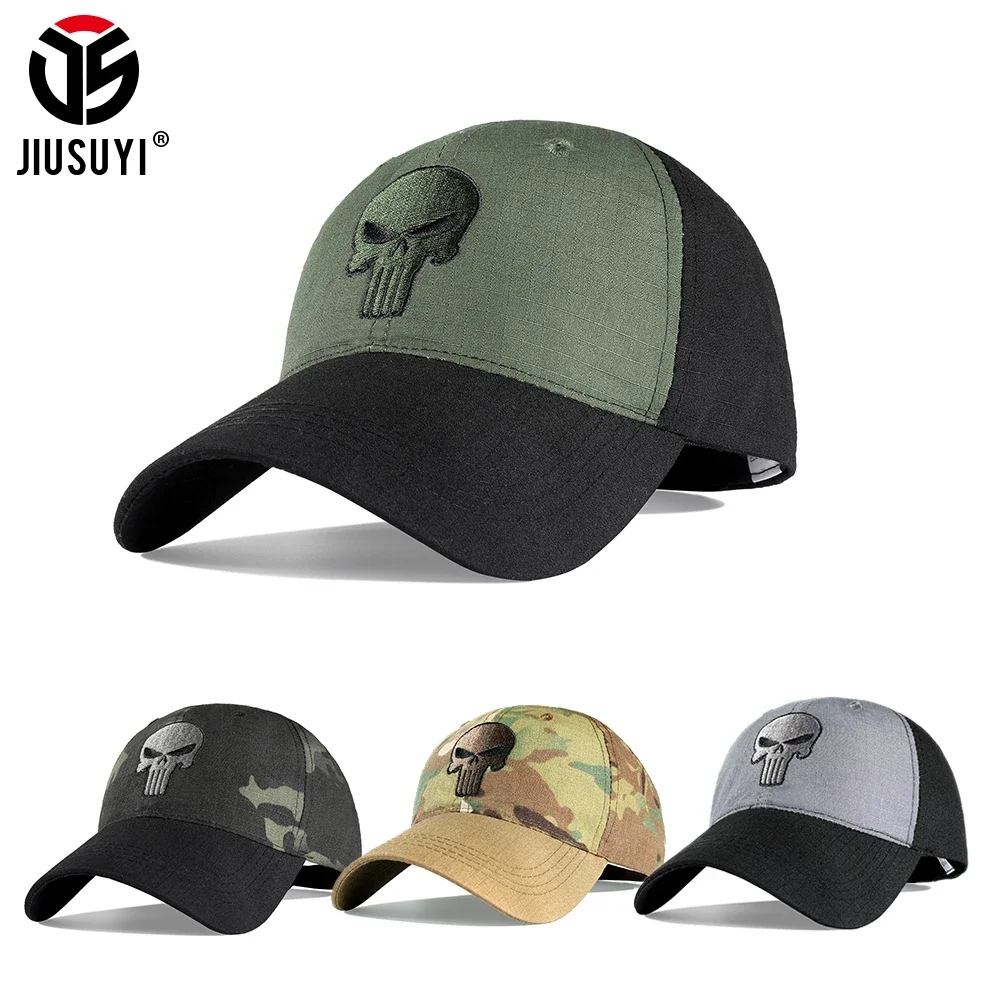 Tactical Baseball Caps Summer Adjustable Snapback Skull Trucker Hat Hunting Fishing Outdoor Sports Sun Protection Hats Men Women