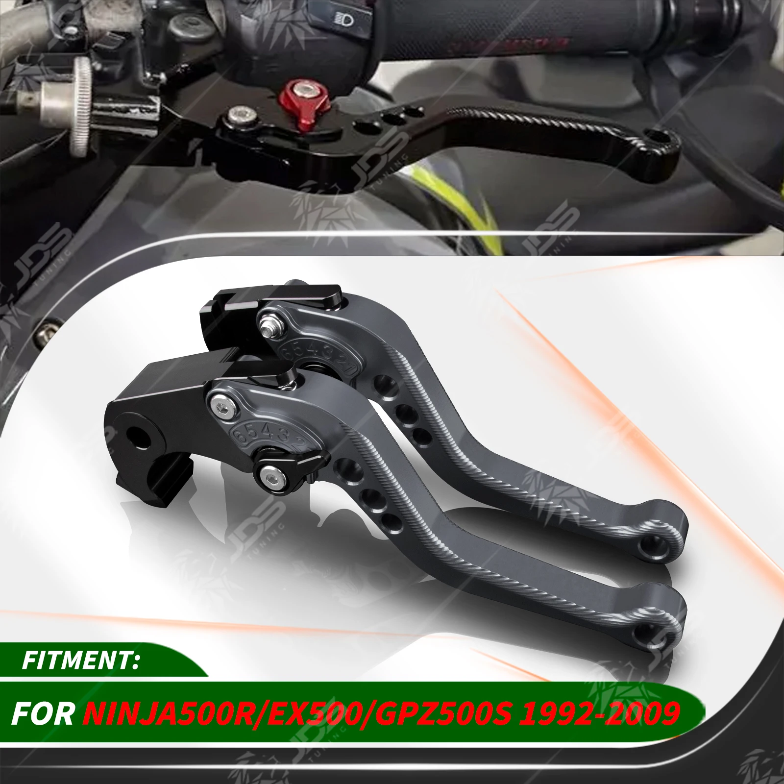 For Kawasaki NINJA500R/EX500/GPZ500S 1992-2009 Sport Short Brake Lever Set Adjustable Handle Levers Three-Fingers Accessories