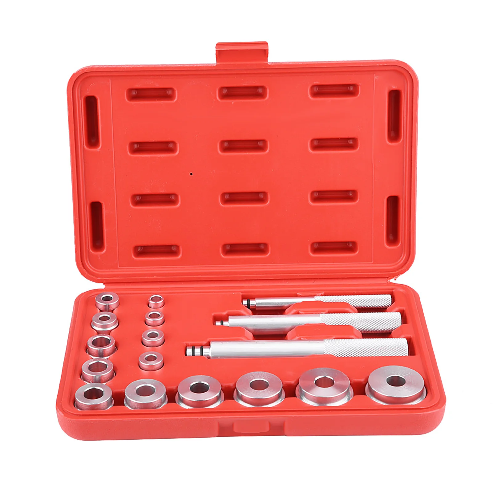 

17Pcs Aluminium Wheel Bearing Race & Seal Bush Driver Set Car Garage Tool Kit with Red Case