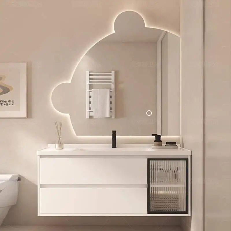 

Стильный элитный шкаф для хранения в ванной комнате с мраморной столешницей, для отелей и дома, с выдвижными ящиками, современная мебель для хранения