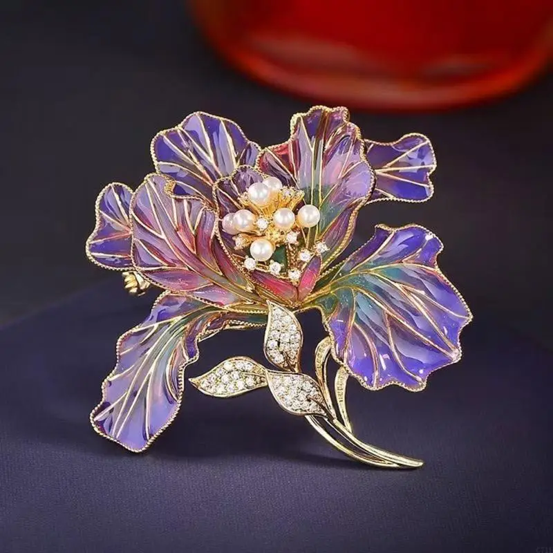  Sophisticated Floral Jewelry Pin Brooch Featuring Handmade Pearls Enhancement