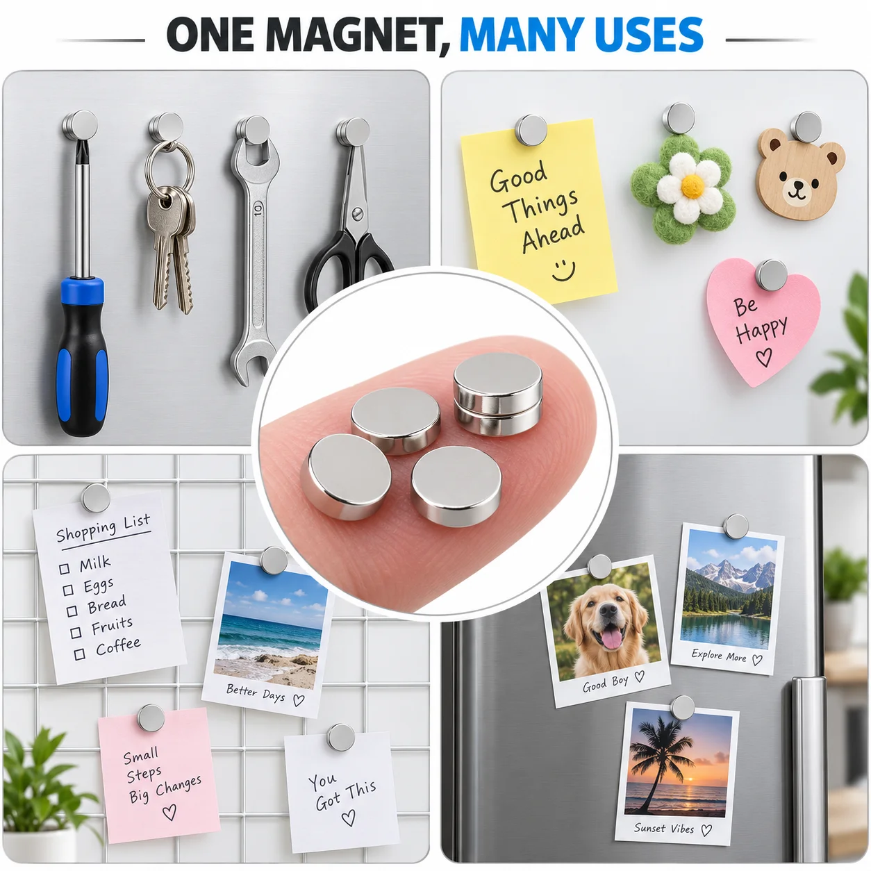 100/200/500 Stück kleine runde Magnete, 3x2/6x2/8x2 mm, Scheibenmagnete für Bastelarbeiten, 3D-Druckerprojekte, Büro, Heimwerkerprojekte und naturwissenschaftliche Experimente. – Detail 5