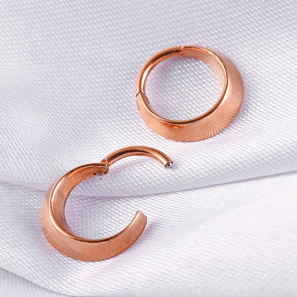 Casvort 1PCS Stainless Steel Clip Helix Hoop Nose Ring Tragus Thick Septum Rings Piercing Women Men Body Jewelry Cartilage