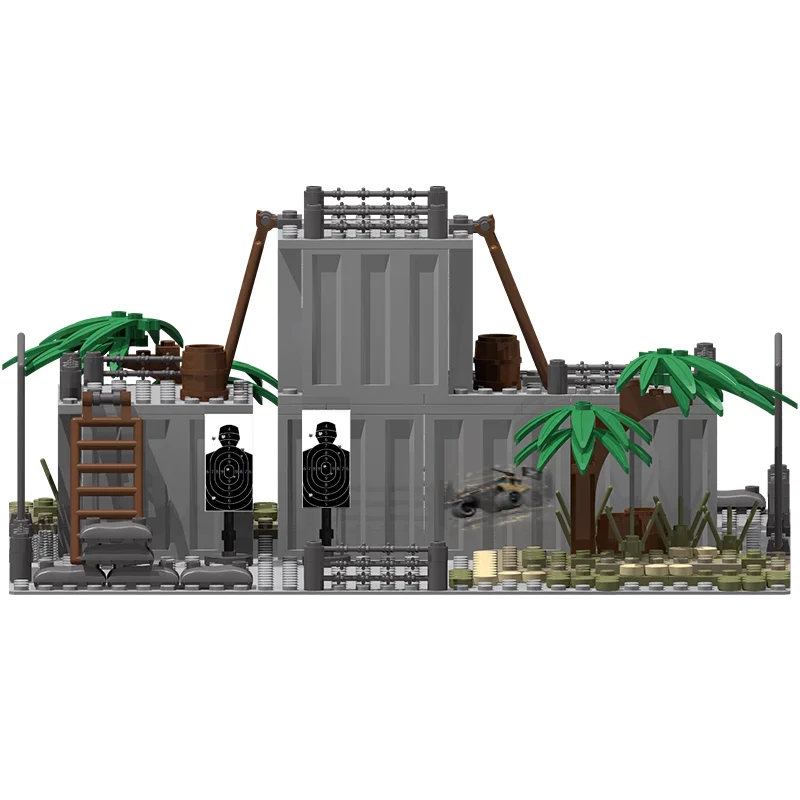 Juego de construcción de modelos de fortaleza, versión grande, Base militar de fuerzas especiales, figuras de escena de asedio, juguete de ensamblaje