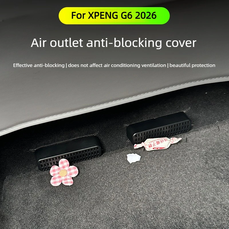 4Pcs For XPENG G6 2026 Protective cover for the air outlet under the seat Anti blockage Air conditioning vent protective cover